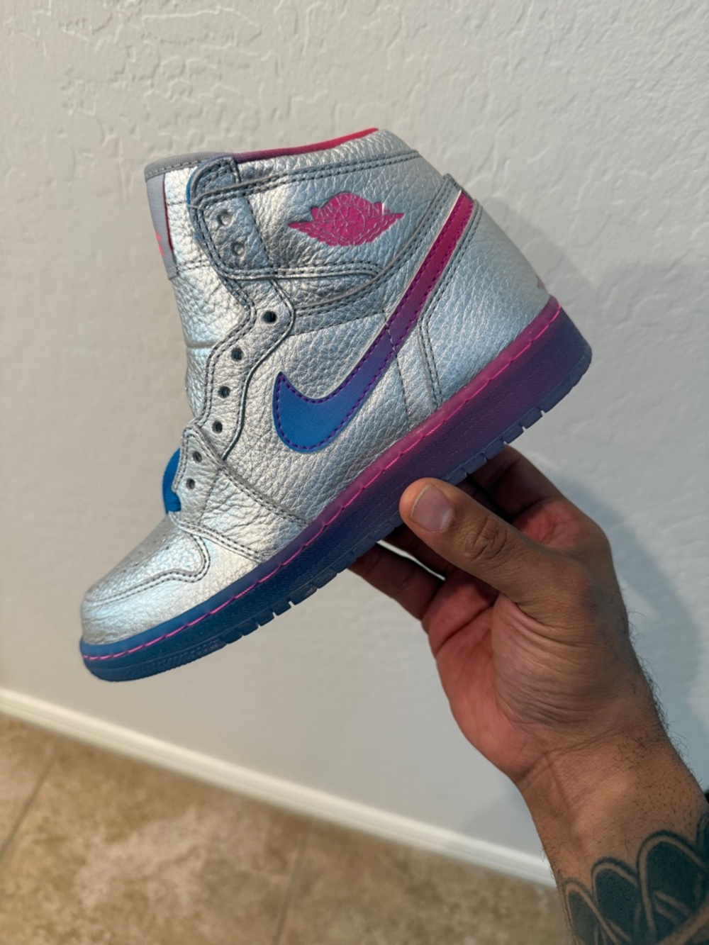Air Jordan 1 High Nicki Minaj The Pink Print PROMO Sample - Size 4.5Y / 6W NEW